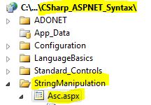 CS Syntax String Manipulation Asc