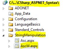 CS Syntax String Manipulation AscW
