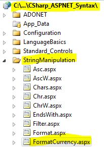 CS Syntax String Manipulation FormatCurrency