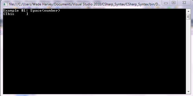 C-Sharp Syntax StringManipulation Space screenshot