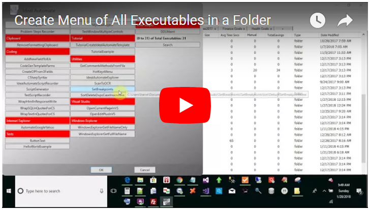 create a menu of all executables or hotkeys in a folder