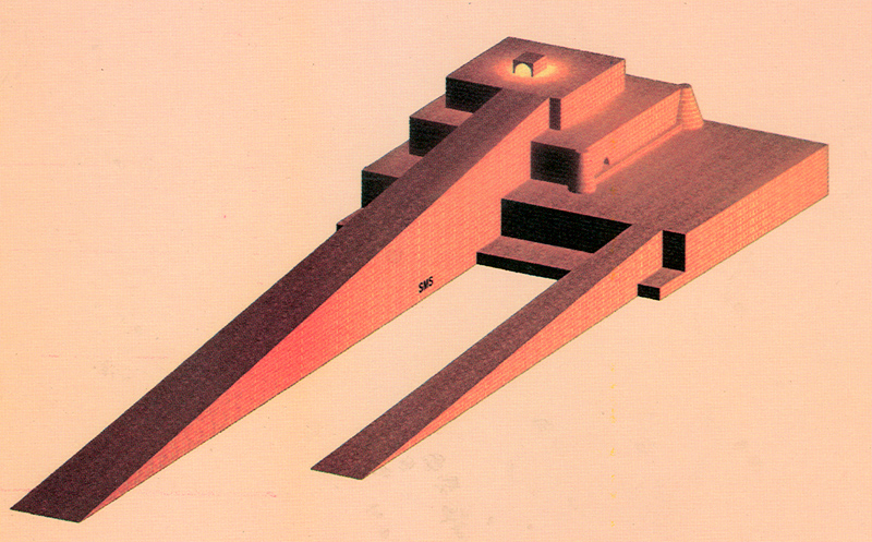 CAD rendering of Sialk ziggurat based on archeological evidence