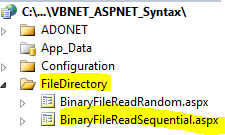 VB.NET ASP.NET Syntax File Directory Binary File Read Sequential