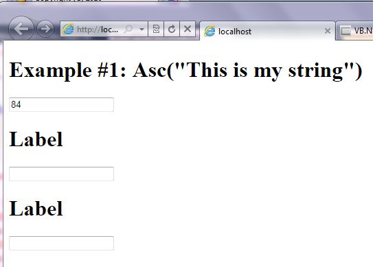 VB.NET Syntax StringManipulation Asc screenshot