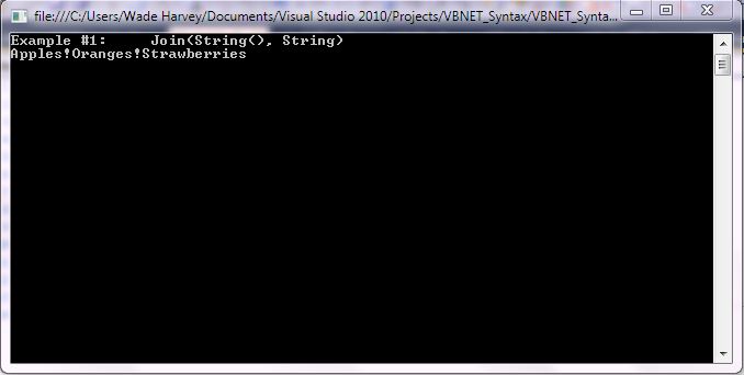 VB.NET Syntax StringManipulation Join screenshot