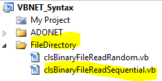 VB Syntax File Directory Binary File Read Sequential